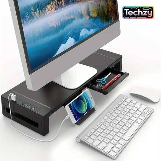 Adjustable Monitor Stand Riser with Storage