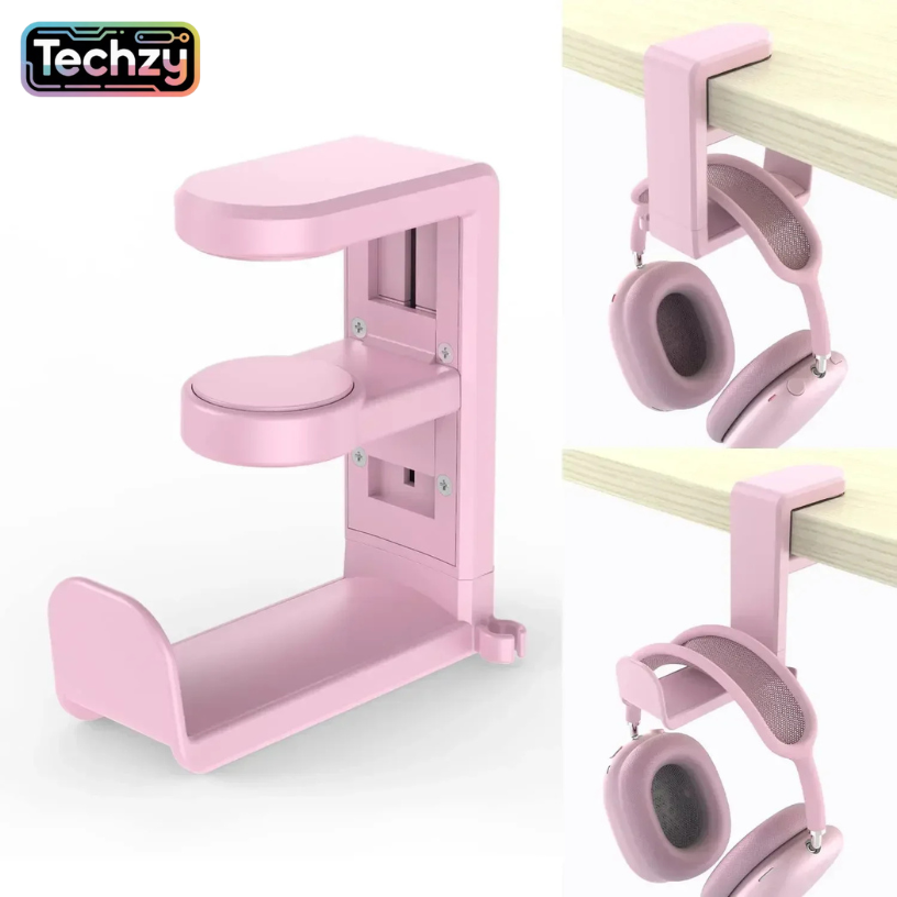 Rotating Under-Desk Headphone Hook