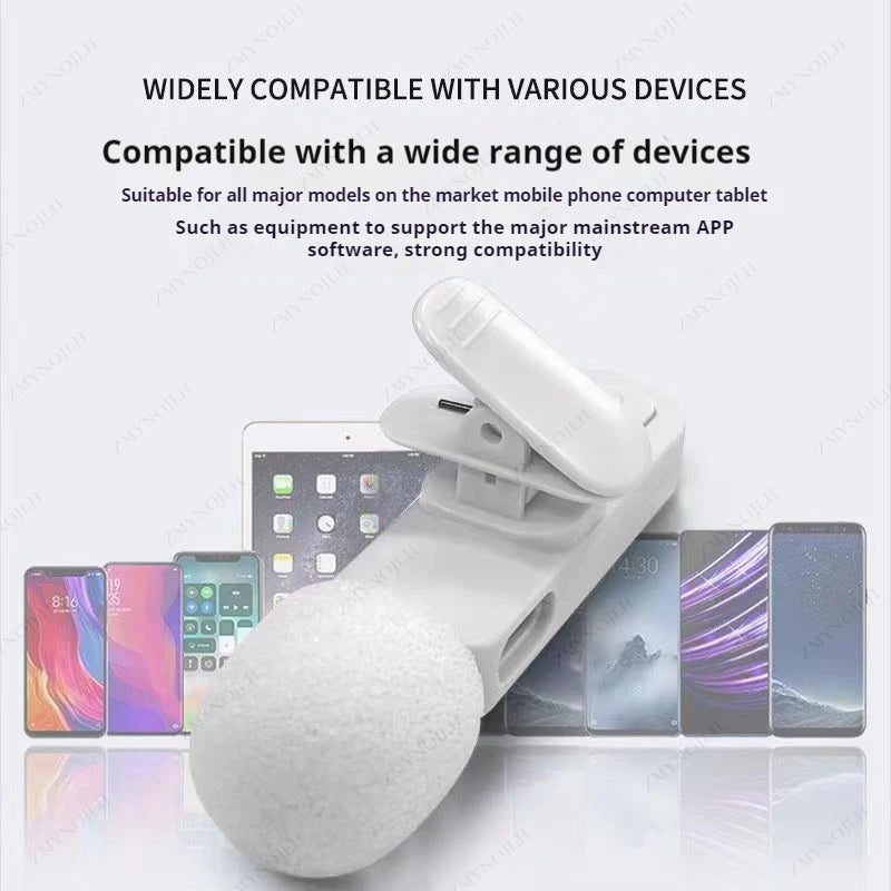 Wireless Lavalier Microphone Portable Mini Clip-On Mic for Recording & Live Use