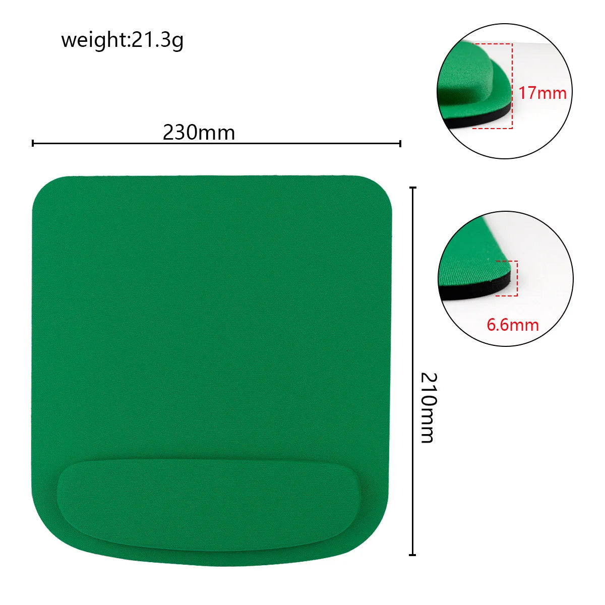 Ergonomic Mouse Pad with Wrist Support (EVA, Solid Colour, Office & Gaming)