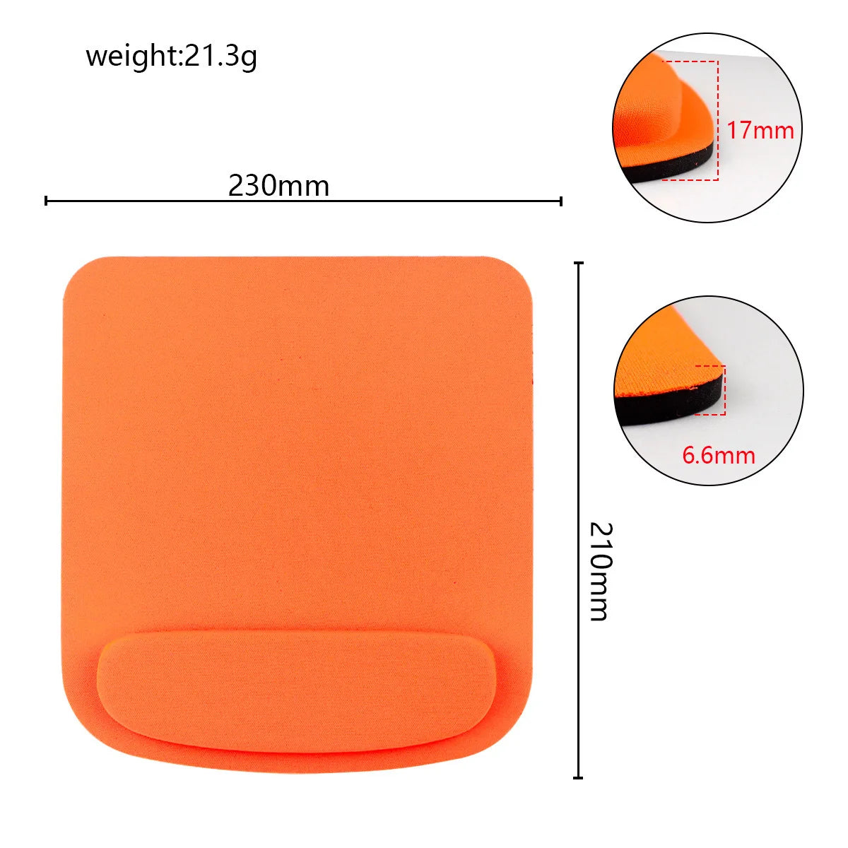Ergonomic Mouse Pad with Wrist Support (EVA, Solid Colour, Office & Gaming)