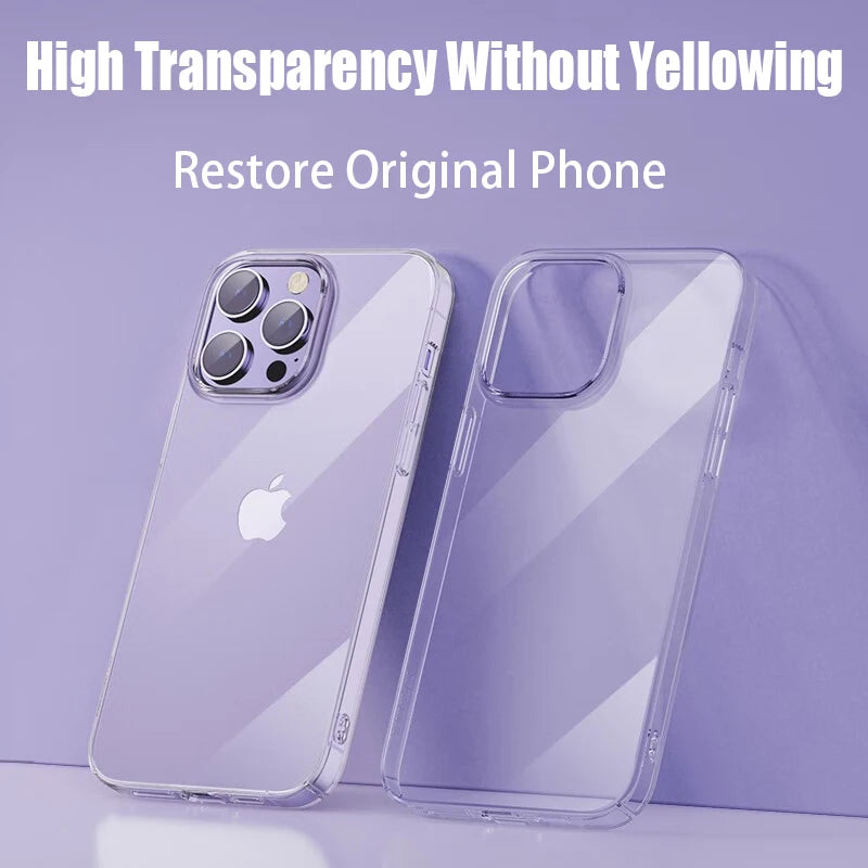 Clear TPU Phone Case (Transparent Soft Silicone Back Cover for iPhone Models)
