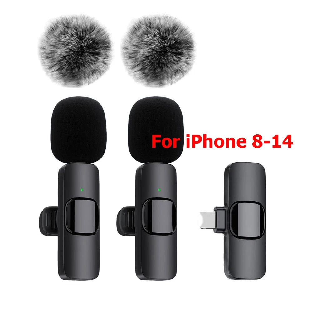 Wireless Lavalier Microphone Mini Clip-On Mic for Phone, Laptop & Recording