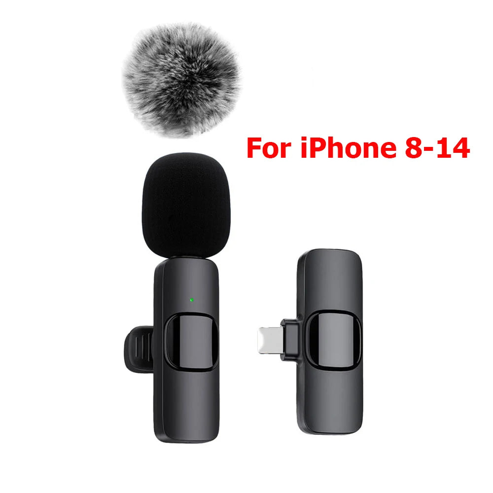 Wireless Lavalier Microphone Mini Clip-On Mic for Phone, Laptop & Recording