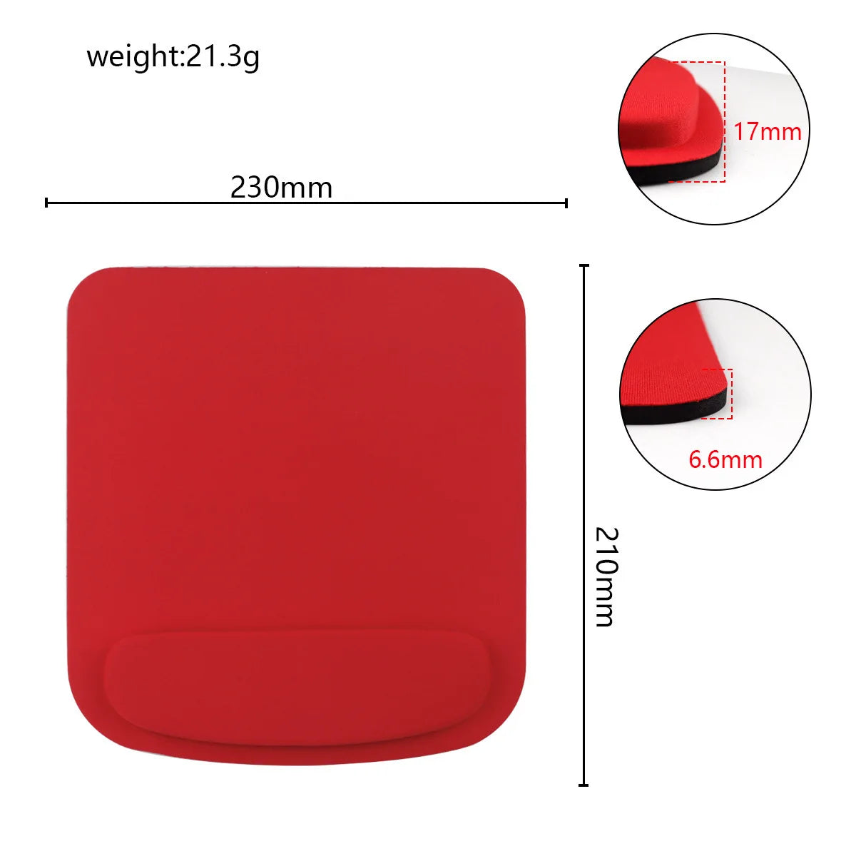 Ergonomic Mouse Pad with Wrist Support (EVA, Solid Colour, Office & Gaming)
