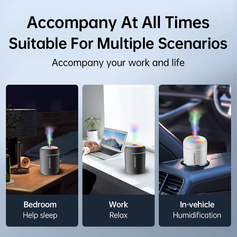 180ml Mini USB Air Humidifier & Aroma Diffuser with LED Light
