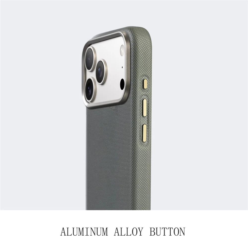 Luxury Diamond-Texture Leather Magnetic Case with Alloy Lens Protection