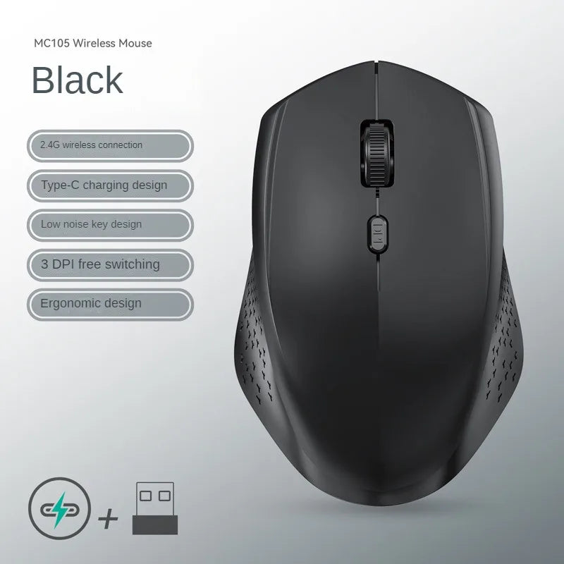 Rechargeable Bluetooth + 2.4G Wireless Mouse (1600 DPI, Mini, 4 Buttons)