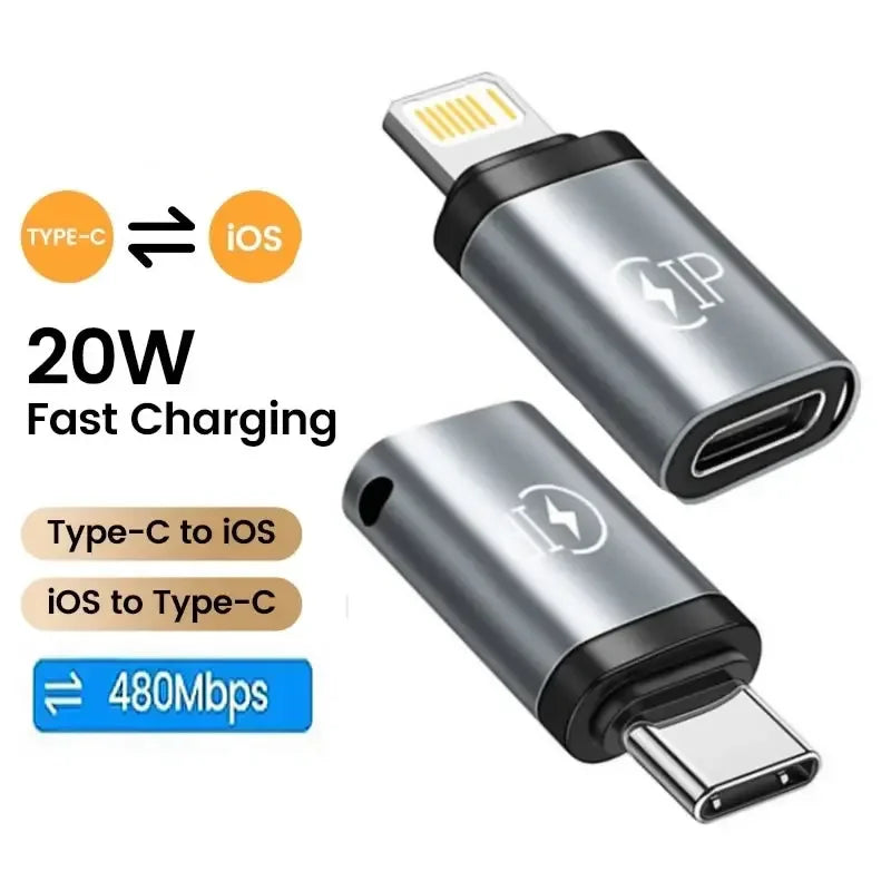 USB-C to Lightning Adapter (Type-C Male to Lightning Female Converter for Charging)