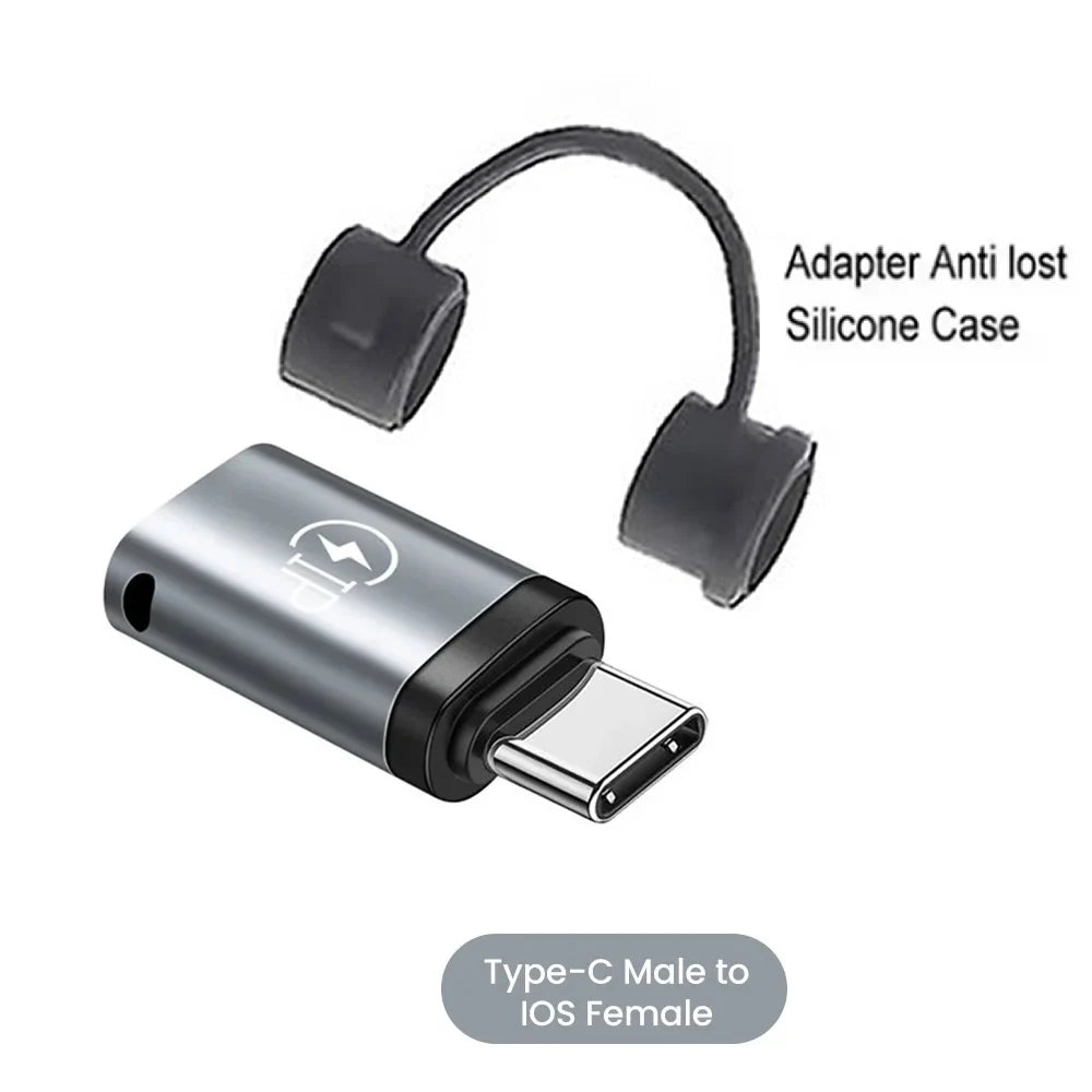 USB-C to Lightning Adapter (Type-C Male to Lightning Female Converter for Charging)