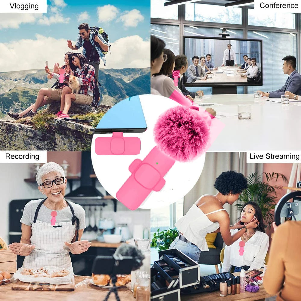 Wireless Lavalier Microphone Portable Mini Clip-On Mic for Recording & Live Use