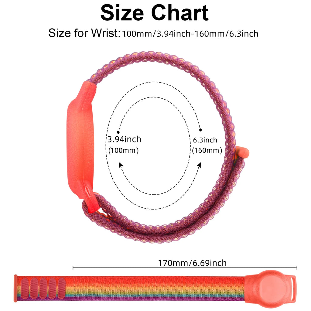 Kids AirTag Wristband Bracelet (Nylon Strap with Anti-Scratch Protective Holder)