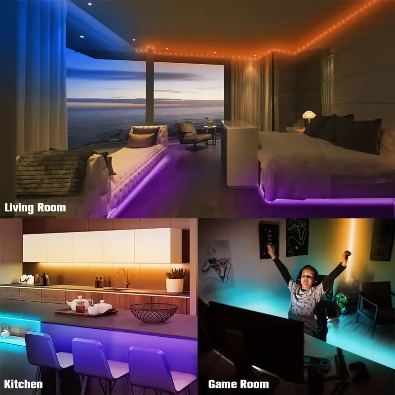 1-40M RGB LED Strip Lights with App Control for Room & TV Backlighting