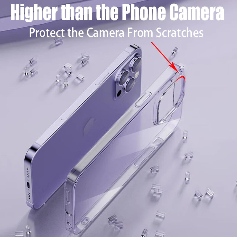 Clear TPU Phone Case (Transparent Soft Silicone Back Cover for iPhone Models)