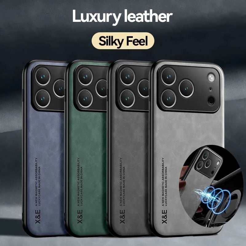 Luxury Shockproof Magnetic Phone Case (Protective Back Cover with Car Mount Support)