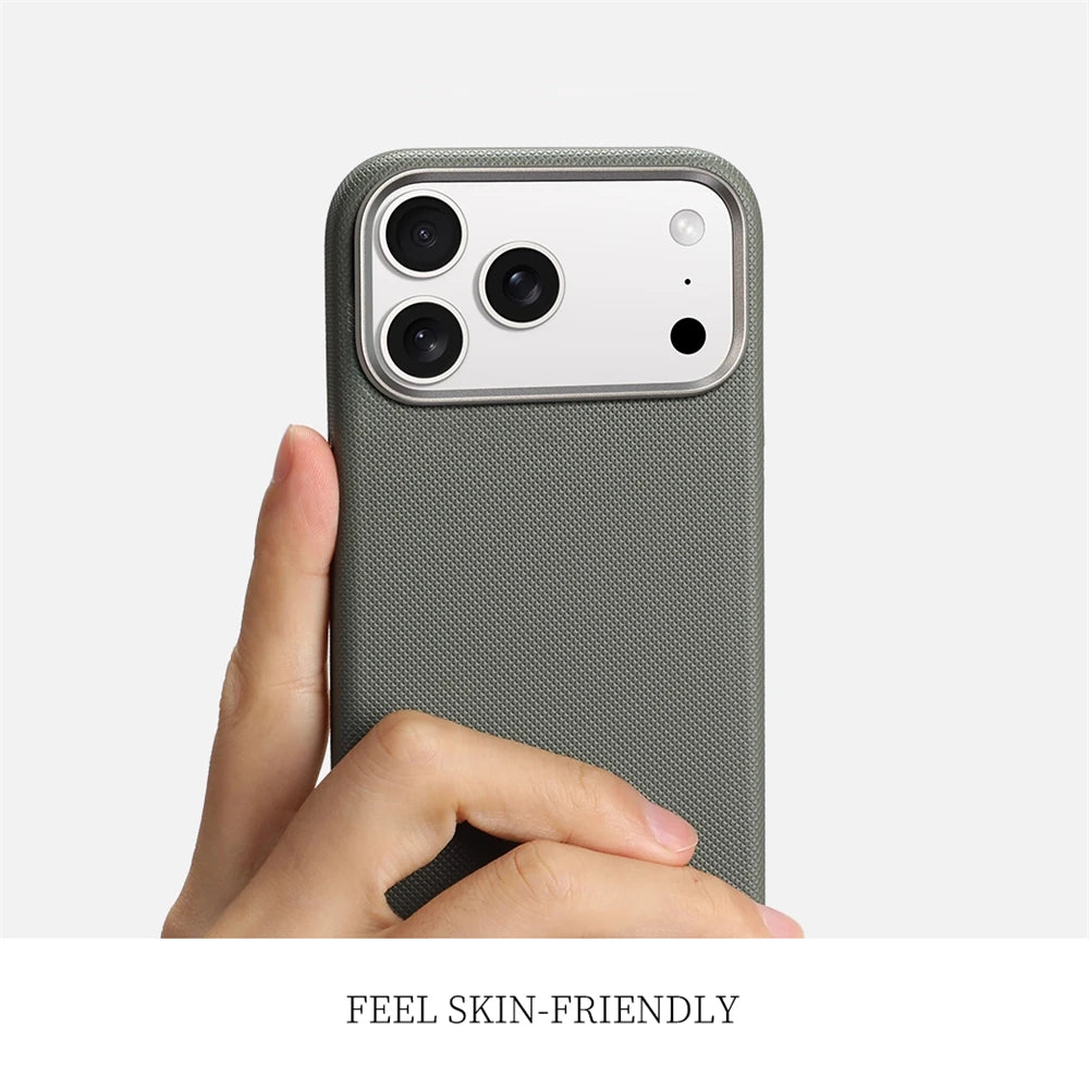Luxury Diamond-Texture Leather Magnetic Case with Alloy Lens Protection