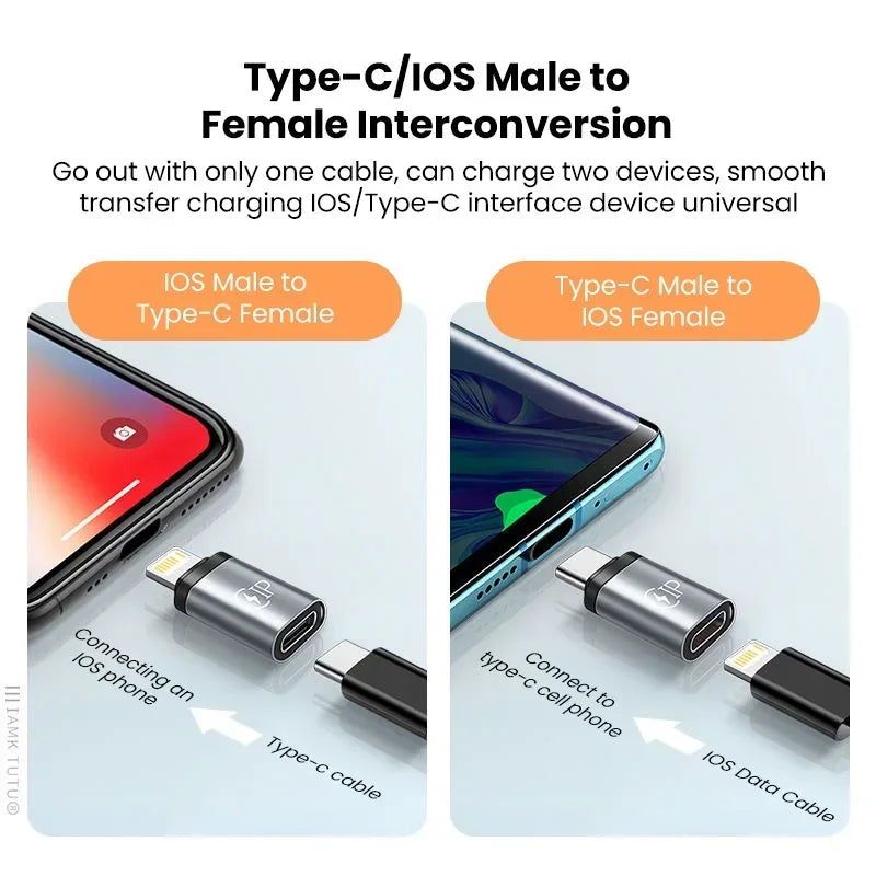USB-C to Lightning Adapter (Type-C Male to Lightning Female Converter for Charging)