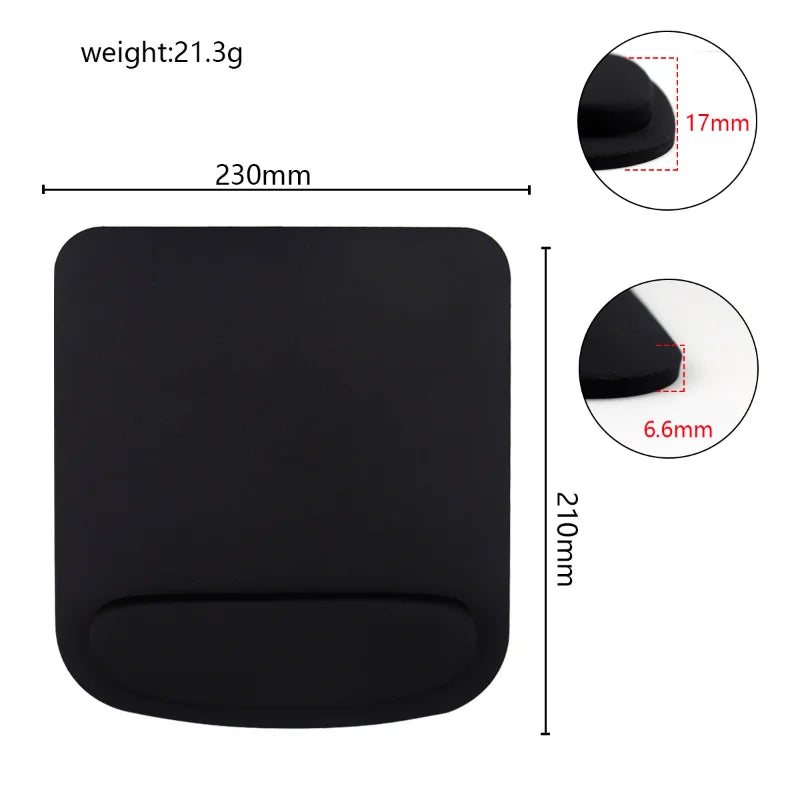 Ergonomic Mouse Pad with Wrist Support (EVA, Solid Colour, Office & Gaming)